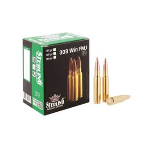 Sterling .308 Win FMJ 147 grain rifle cartridge