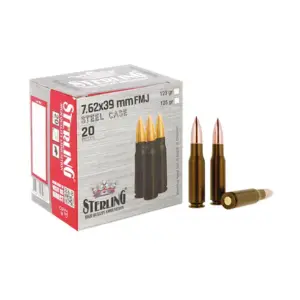 STERLING 7.62×39 mm Steel Case FMJ Rifle Cartridge